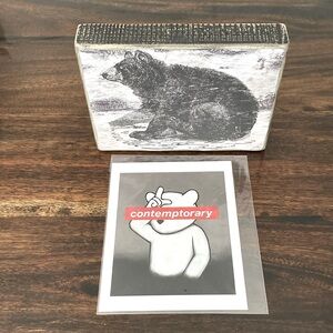 Luke Chueh Loser Teddy Bear Pop Surrealist Print & Bonus Bear Wood Art